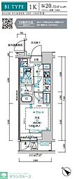 メインステージ新小岩 1Kの間取図画像