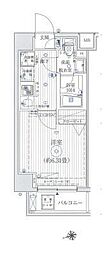 リライア東京イーストレジデンス 1Kの間取図画像