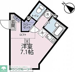 ルネコート高砂B棟 ワンルームの間取図画像