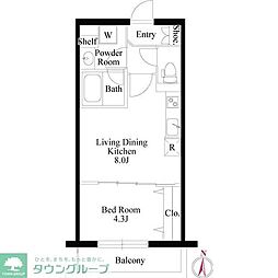 NEOグレイス綾瀬 1LDKの間取図画像