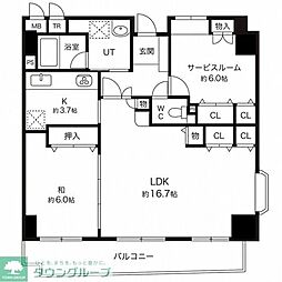 ドミール・コンフォール 2LDKの間取図画像