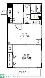メゾンデューク菖蒲園 1DKの間取図画像