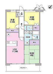 ソレアード葛西 3LDKの間取図画像