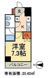 セジョリ上野 1Kの間取図画像