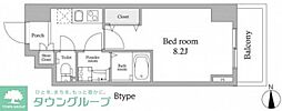 スカイグランデ新御徒町 1Kの間取図画像