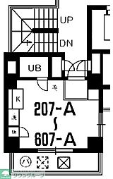スカイコート浅草3 ワンルームの間取図画像