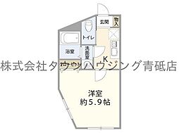 ソリッド堀切菖蒲園弐番館 1Kの間取図画像