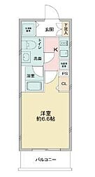 ラドゥセールお花茶屋2 1Kの間取図画像