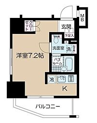 セジョリ北千住ノワール ワンルームの間取図画像