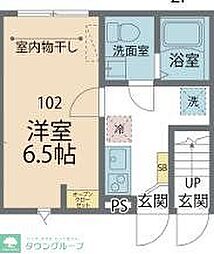カインドネスα立石SOLASIA 1Kの間取図画像
