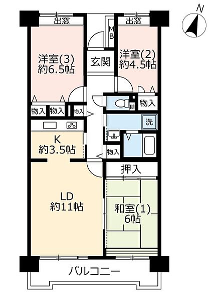 UR大久保 ｜千葉県習志野市本大久保2丁目(賃貸マンション3LDK・7階・76.43㎡)の写真 その1