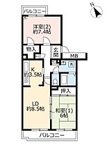 UR袖ヶ浦  ｜ 千葉県習志野市津田沼7丁目（賃貸マンション2LDK・4階・64.20㎡） その2