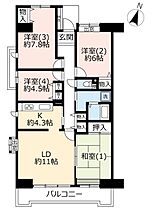 UR大久保  ｜ 千葉県習志野市本大久保2丁目（賃貸マンション4LDK・6階・92.36㎡） その2