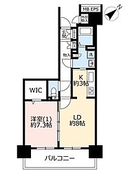 UR都市機構ヴェルディール市川南4号棟 1LDKの間取図画像