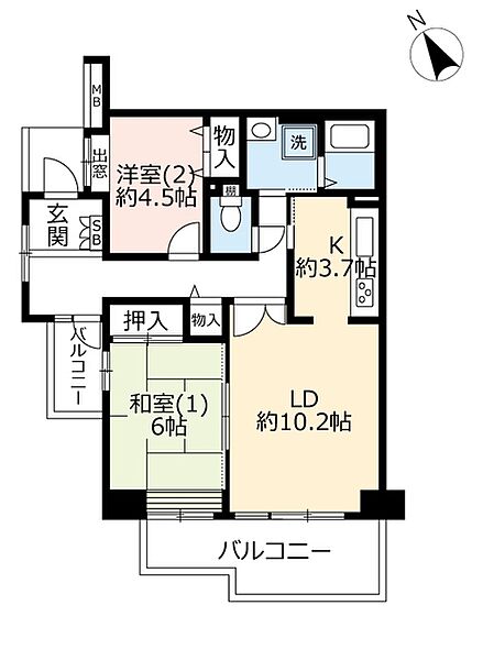 UR幕張ベイタウンミラリオ ｜千葉県千葉市美浜区打瀬2丁目(賃貸マンション2LDK・3階・66.07㎡)の写真 その2