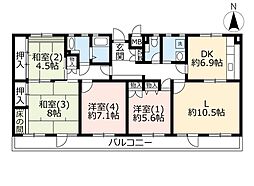 UR千葉ニュータウン高花 4階4LDKの間取り