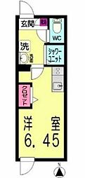 東京メトロ丸ノ内線 中野新橋駅 徒歩8分の賃貸マンション 3階ワンルームの間取り