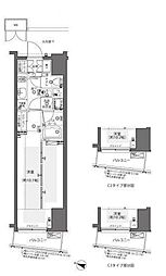 都営大江戸線 都庁前駅 徒歩6分の賃貸マンション 5階1Kの間取り