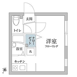 東京メトロ丸ノ内線 中野新橋駅 徒歩2分の賃貸マンション 3階1Kの間取り