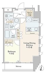 東京メトロ丸ノ内線 西新宿駅 徒歩6分の賃貸マンション 7階1LDKの間取り