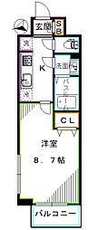 東京メトロ東西線 高田馬場駅 徒歩5分の賃貸マンション 8階1Kの間取り