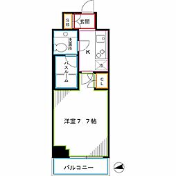 JR総武線 東中野駅 徒歩2分の賃貸マンション 5階1Kの間取り