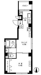 東京メトロ丸ノ内線 中野新橋駅 徒歩3分の賃貸マンション 2階1LDKの間取り