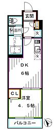 JR総武線 大久保駅 徒歩6分の賃貸マンション 2階1DKの間取り
