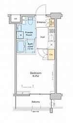 JR総武線 中野駅 徒歩5分の賃貸マンション 4階1Kの間取り