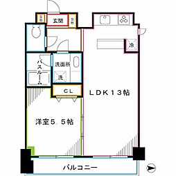 レジディア上落合 1LDKの間取図画像