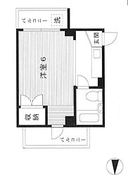 サン・ガーデンツチダ ワンルームの間取図画像