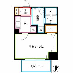 レガロ中野坂上 1Kの間取図画像