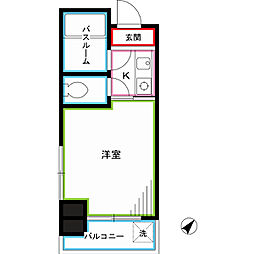 天空MURA 1Kの間取図画像
