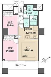 ザ・パークハウス西新宿タワー60 2LDKの間取図画像