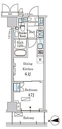 パークアクシス新宿西落合 1DKの間取図画像