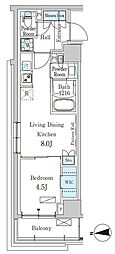 パークアクシス新宿西落合 1LDKの間取図画像