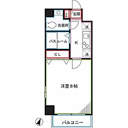 ベルペトラ 1Kの間取図画像