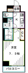 プレミアムキューブG北新宿 1Kの間取図画像