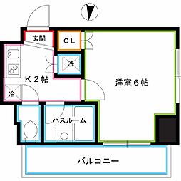 ルーブル中野ガーデン 1Kの間取図画像