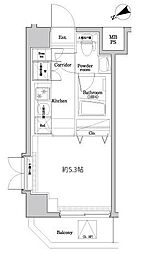 プレミアムキューブ新中野 1Kの間取図画像