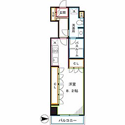 パークハビオ東中野 ワンルームの間取図画像