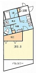 コートシルバーストーンアネックス 1Kの間取図画像