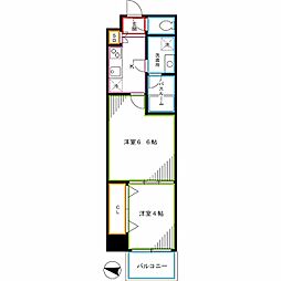 ガーラ・ヒルズ新宿 2Kの間取図画像