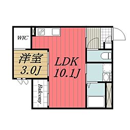 京成千原線 大森台駅 徒歩11分の賃貸アパート 1階1LDKの間取り