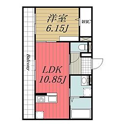 JR外房線 鎌取駅 徒歩20分の賃貸アパート 3階1LDKの間取り