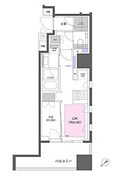 PROUD五反田 1LDKの間取図画像