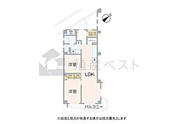 調布ヶ丘ハイツ 2LDKの間取図画像