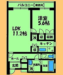 JR横浜線 橋本駅 徒歩17分の賃貸マンション 1階1LDKの間取り