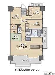 アソシアビュー博多アドレス 3LDKの間取図画像