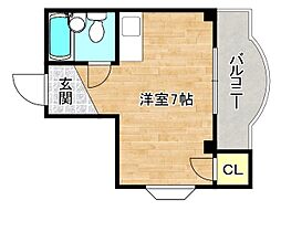 Osaka Metro今里筋線 新森古市駅 徒歩9分の賃貸マンション 2階ワンルームの間取り
